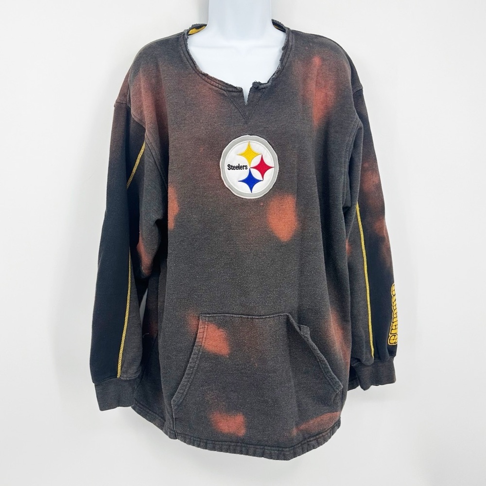 NFL Pittsburgh Steelers Custom Bleach Splatter Sweatshirt Size Large Football